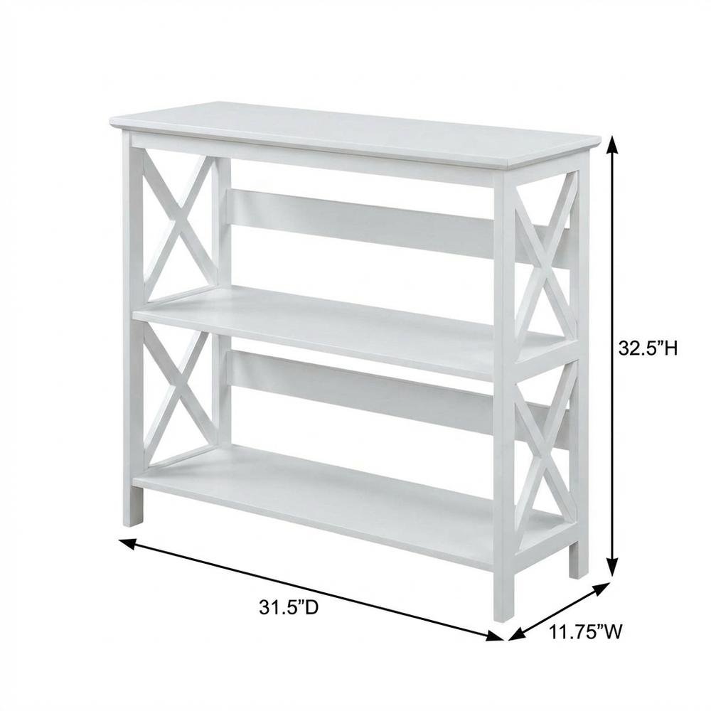 Wooden 3-Tier Bookcase with Non-Lead Base Paint for Home Storage