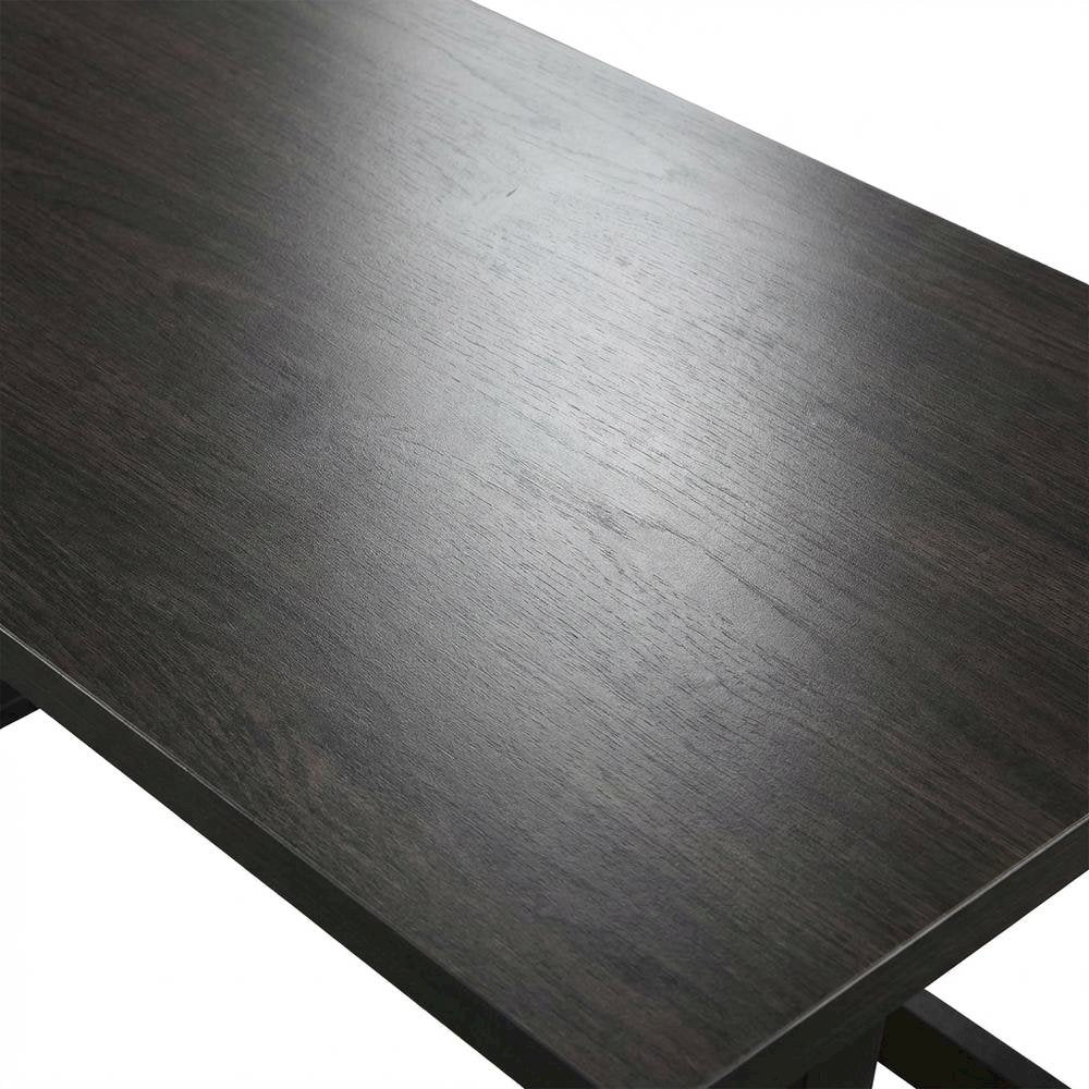 Wooden Trestle Desk With Shelves And Melamine Finish For Office Work
