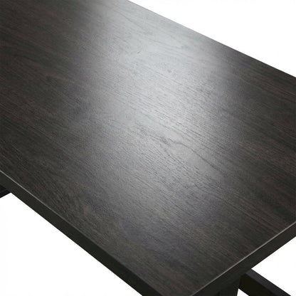 Wooden Trestle Desk With Shelves And Melamine Finish For Office Work