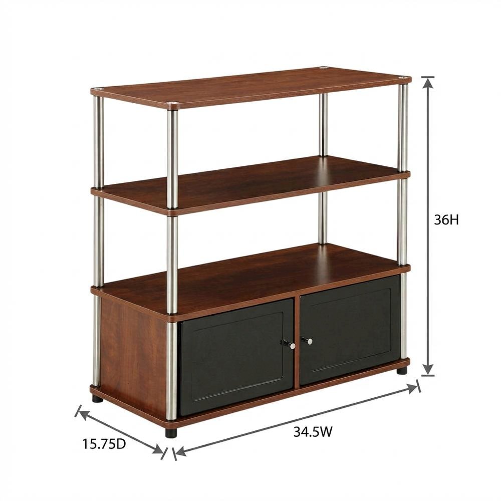 TV stand in contemporary wood finish with spacious storage