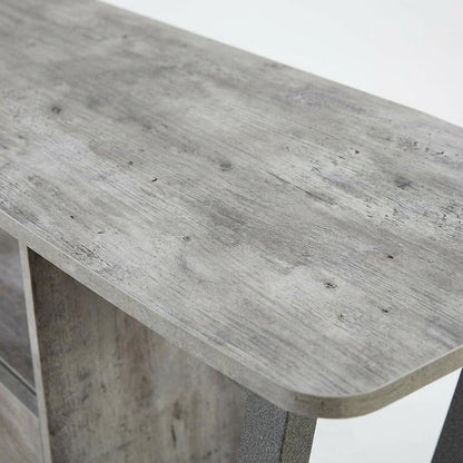 Gray TV stand with single drawer and shelf for 65-inch TVs, powder-coated metal