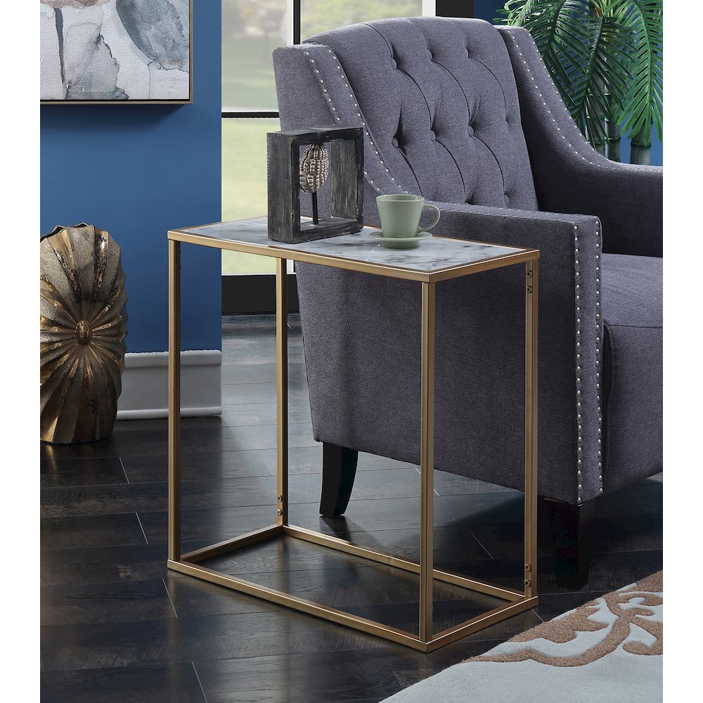 Gold Coast Faux Marble Chairside Table