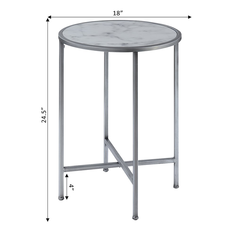 Gold Coast Faux Marble Round End Table