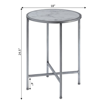Gold Coast Faux Marble Round End Table