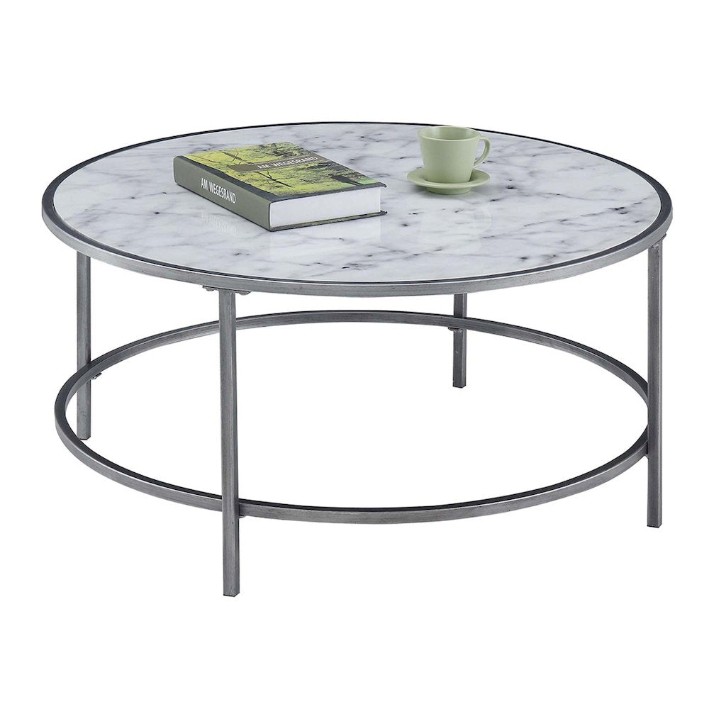 Gold Coast Faux Marble Round Coffee Table