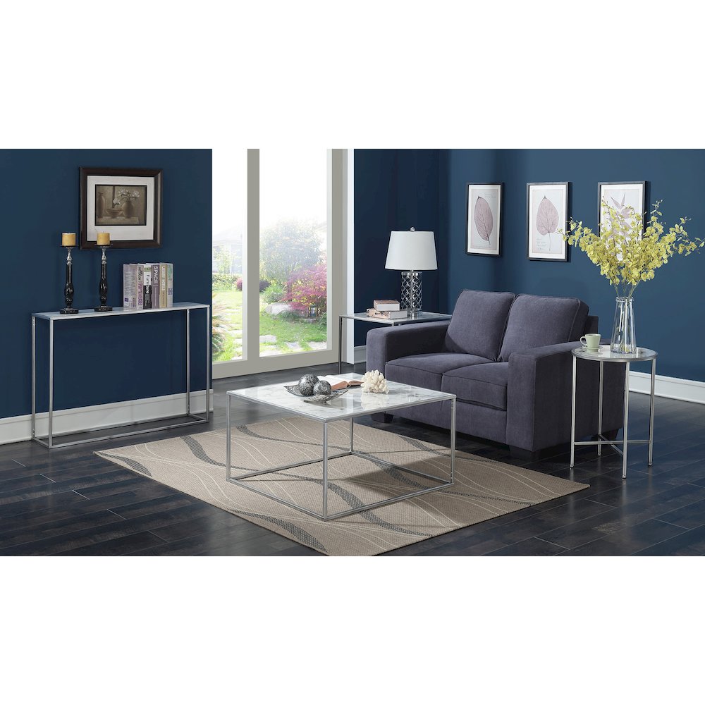 Gold Coast Faux Marble Console Table