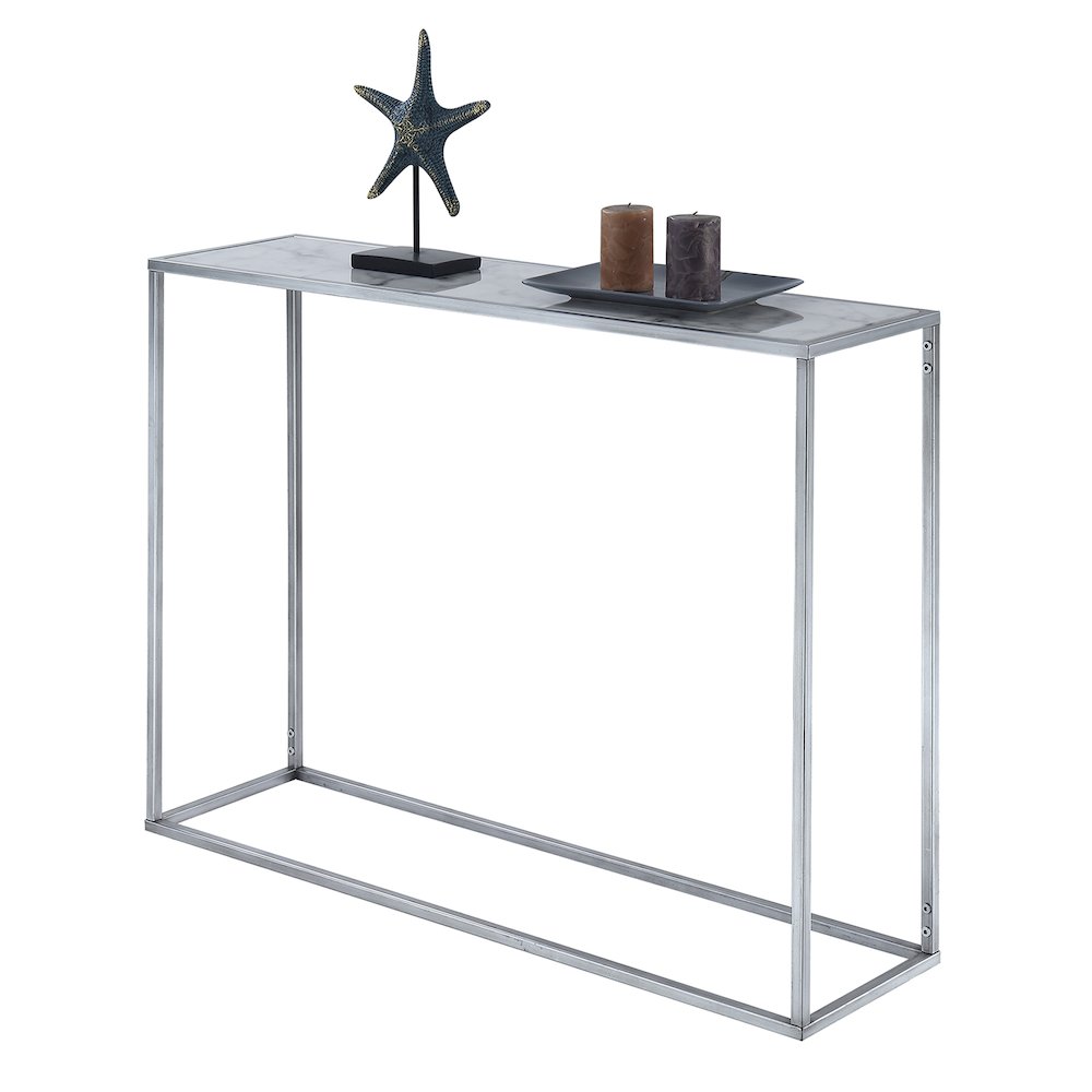 Gold Coast Faux Marble Console Table