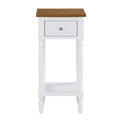 Traditional-style accent table with drawer and shelf for versatile living spaces
