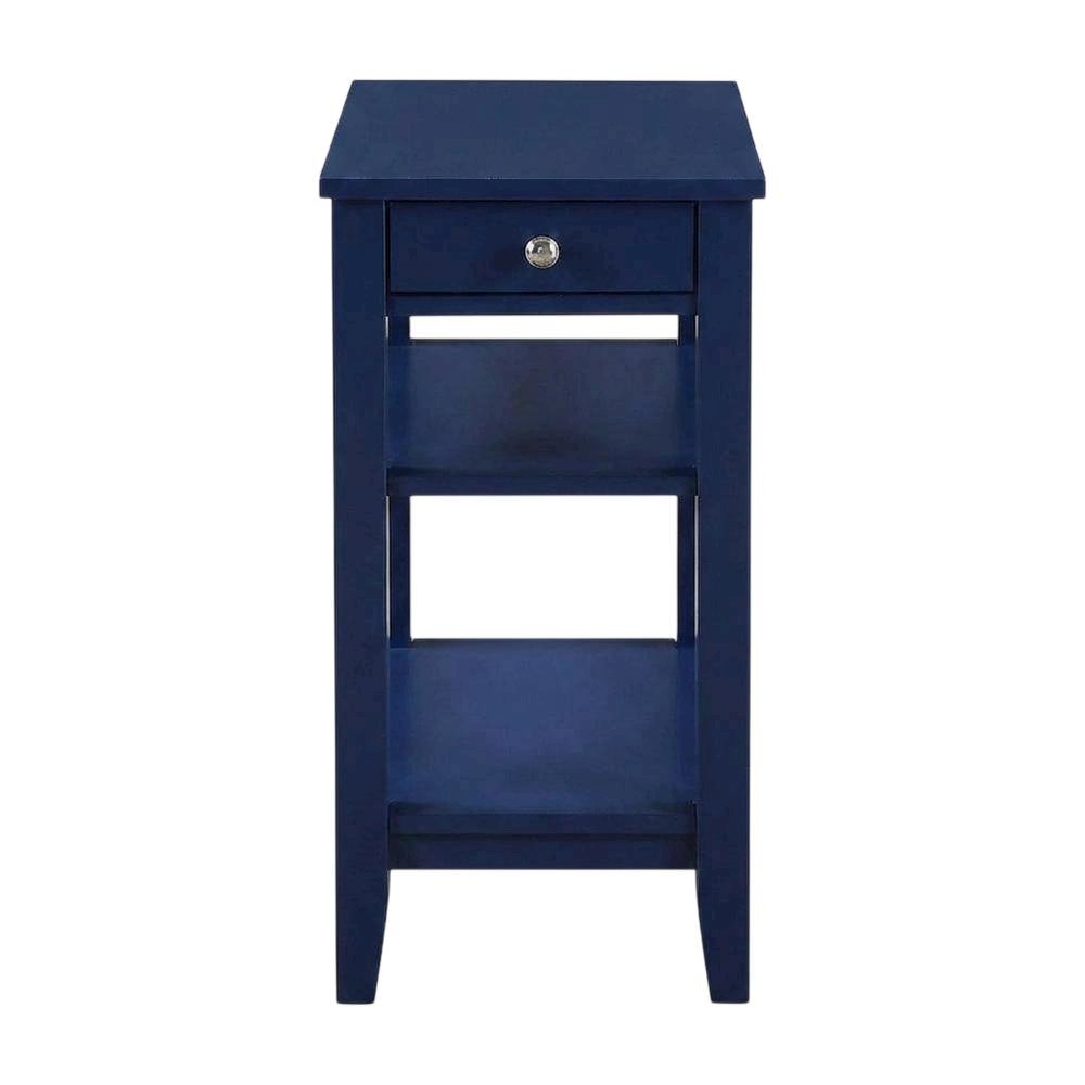 Transitional 1-Drawer End Table with Shelves for Living Room