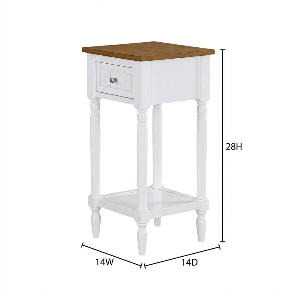 Traditional-style accent table with drawer and shelf for versatile living spaces