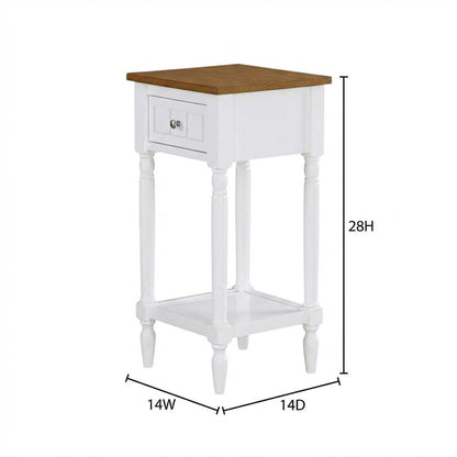 Traditional-style accent table with drawer and shelf for versatile living spaces