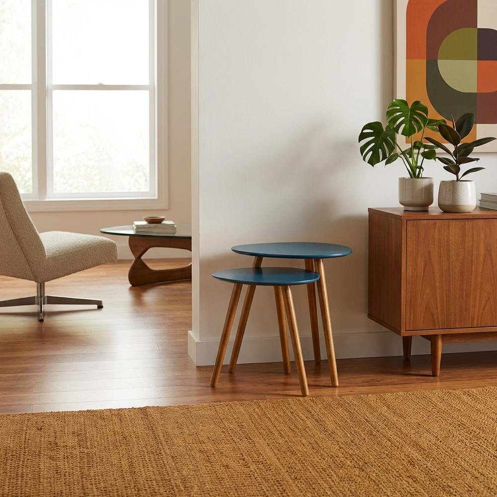 End Table with Wooden Finish, Sturdy Surface, and Modern Style