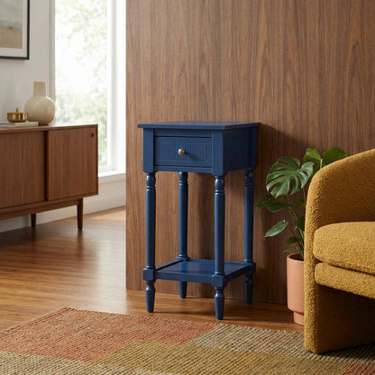 Traditional style accent table with drawer and shelf for living room use