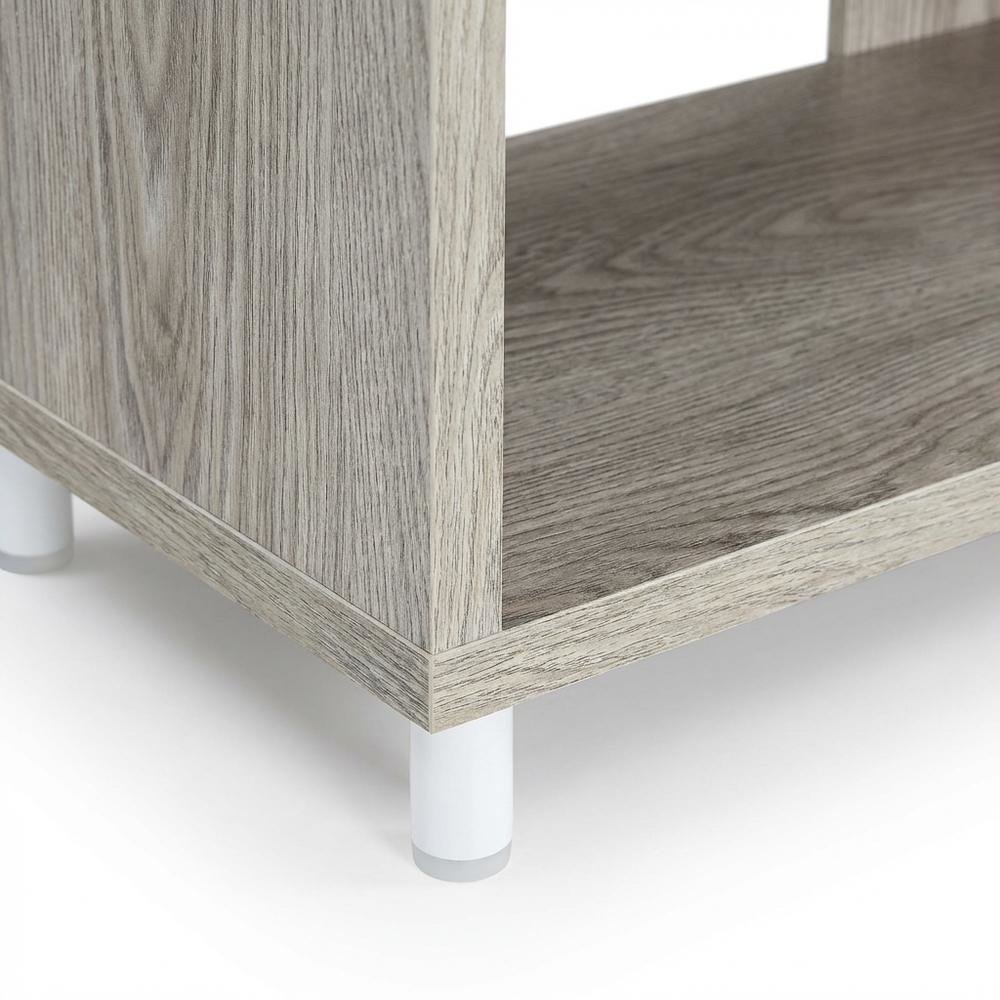 White Honeycomb Particle Board TV Stand with Shelves for up to 65-Inch TVs