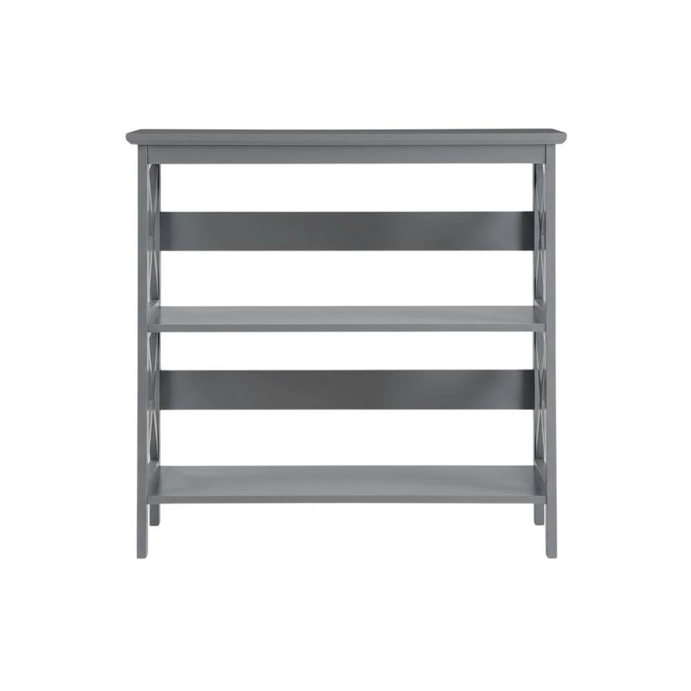 Wooden 3-Tier Bookcase with Non-Lead Base Paint and Storage Shelves