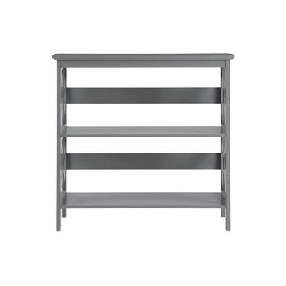 Wooden 3-Tier Bookcase with Non-Lead Base Paint and Storage Shelves