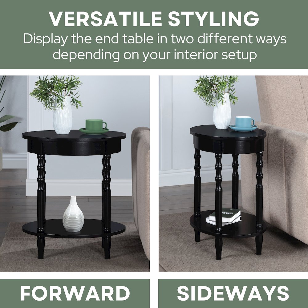 Classic Accents Brandi Oval End Table with Shelf