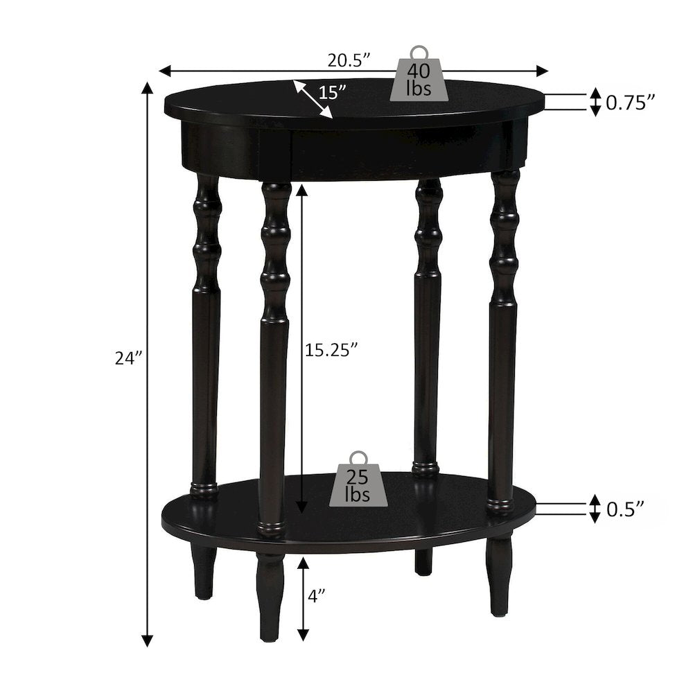 Classic Accents Brandi Oval End Table with Shelf