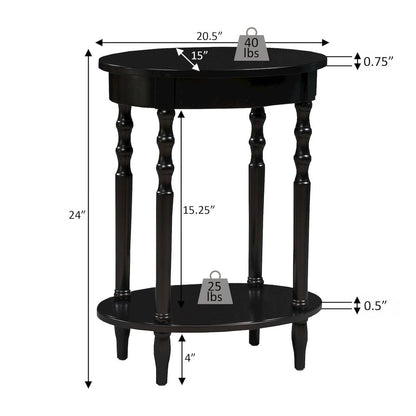 Classic Accents Brandi Oval End Table with Shelf