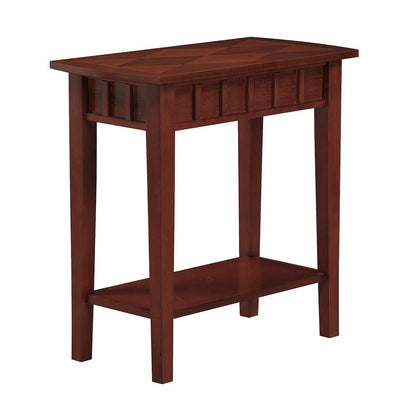 Dennis End Table with Shelf, Mahogany