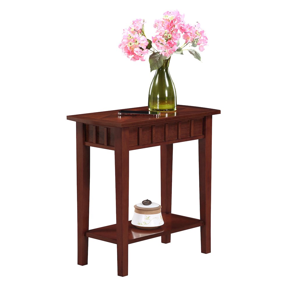 Dennis End Table with Shelf, Mahogany