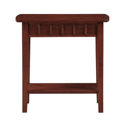 Dennis End Table with Shelf, Mahogany