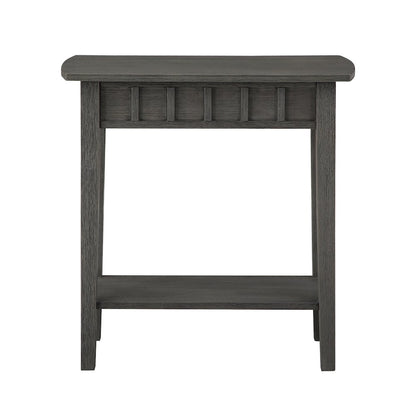 Dennis End Table with Shelf, Wirebrush Dark Gray