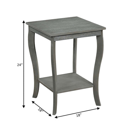 American Heritage Square End Table, Wirebrush Dark Gray