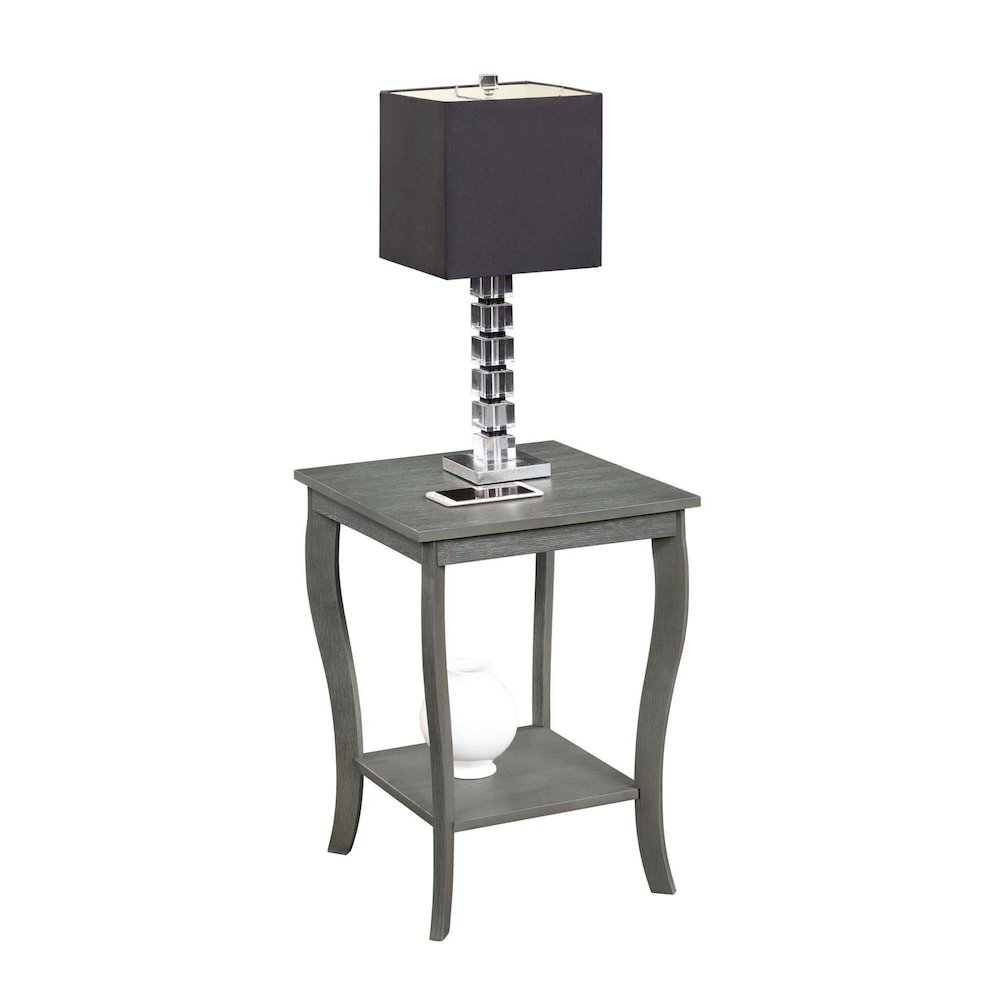 American Heritage Square End Table, Wirebrush Dark Gray