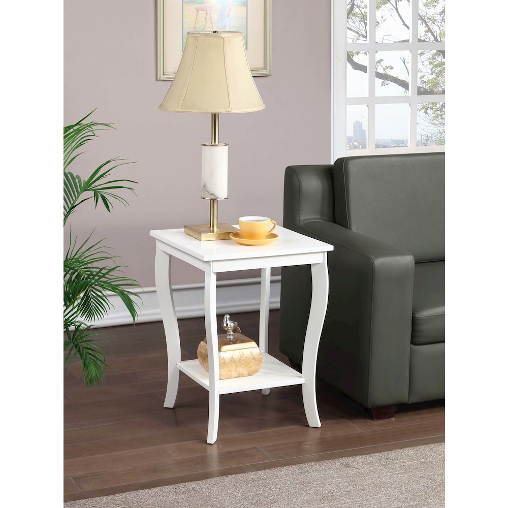 American Heritage Square End Table, White