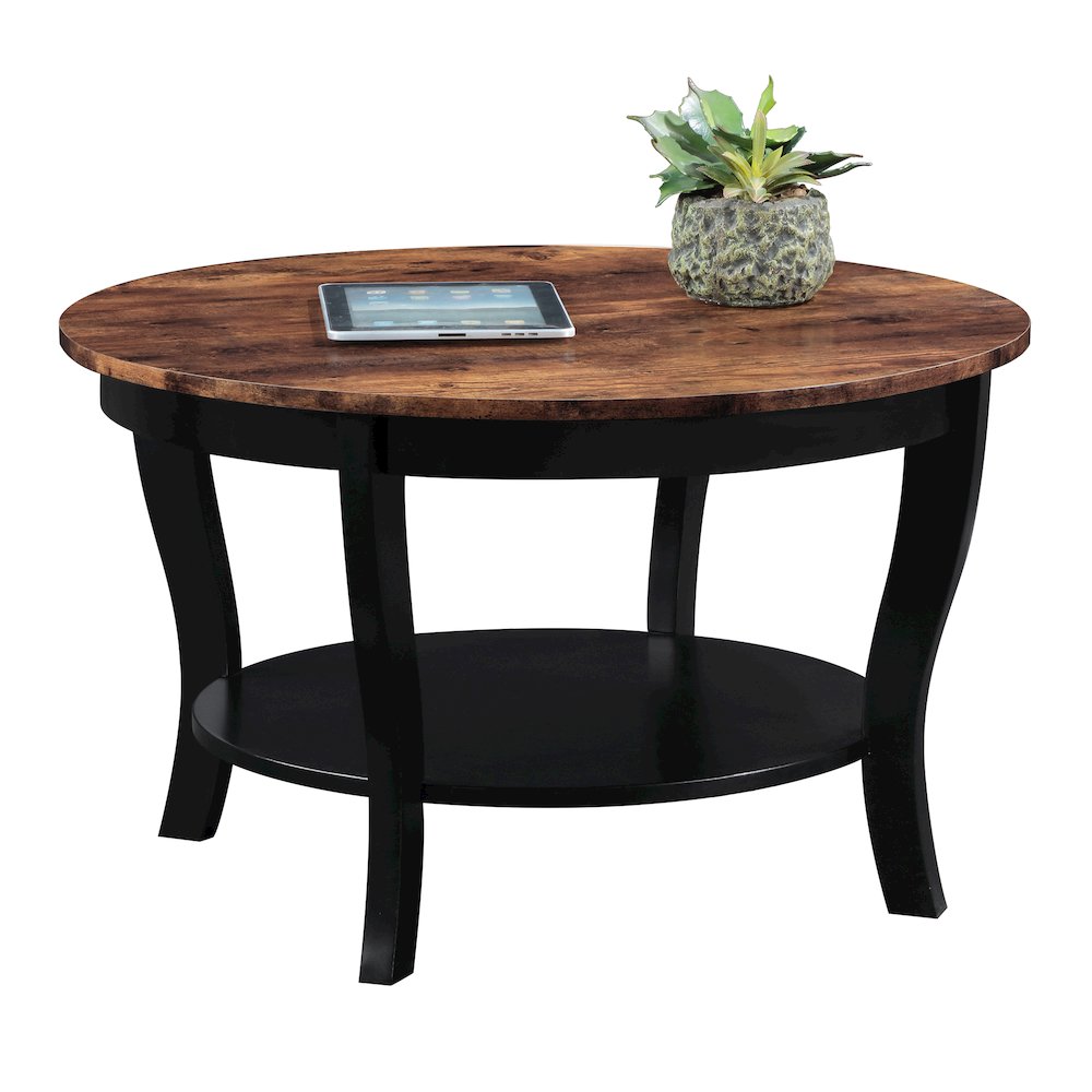 American Heritage Round Coffee Table with Shelf