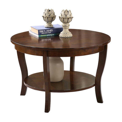 American Heritage Round Coffee Table with Shelf