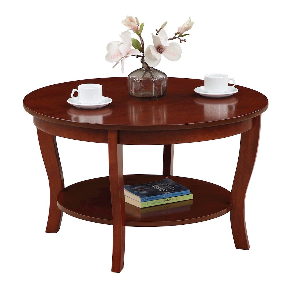 American Heritage Round Coffee Table with Shelf