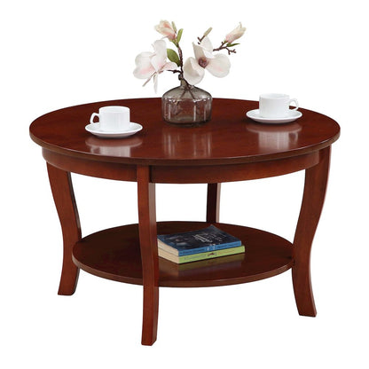 American Heritage Round Coffee Table with Shelf