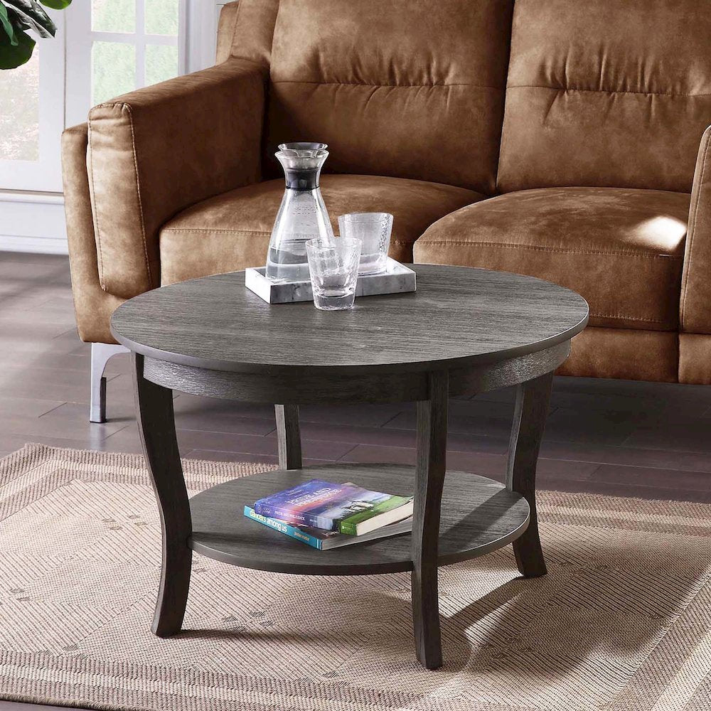 American Heritage Round Coffee Table with Shelf