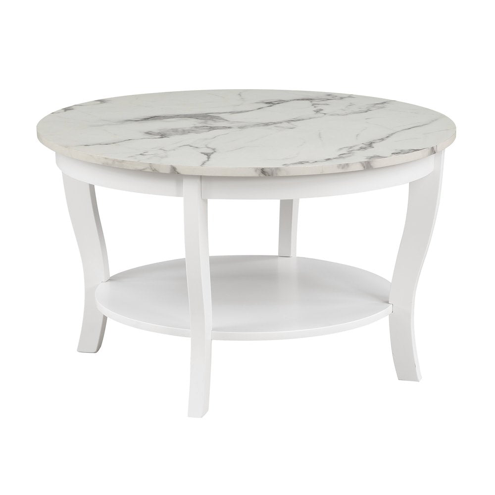 American Heritage Round Coffee Table with Shelf