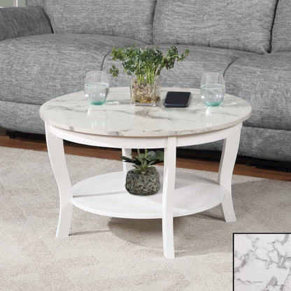 American Heritage Round Coffee Table with Shelf