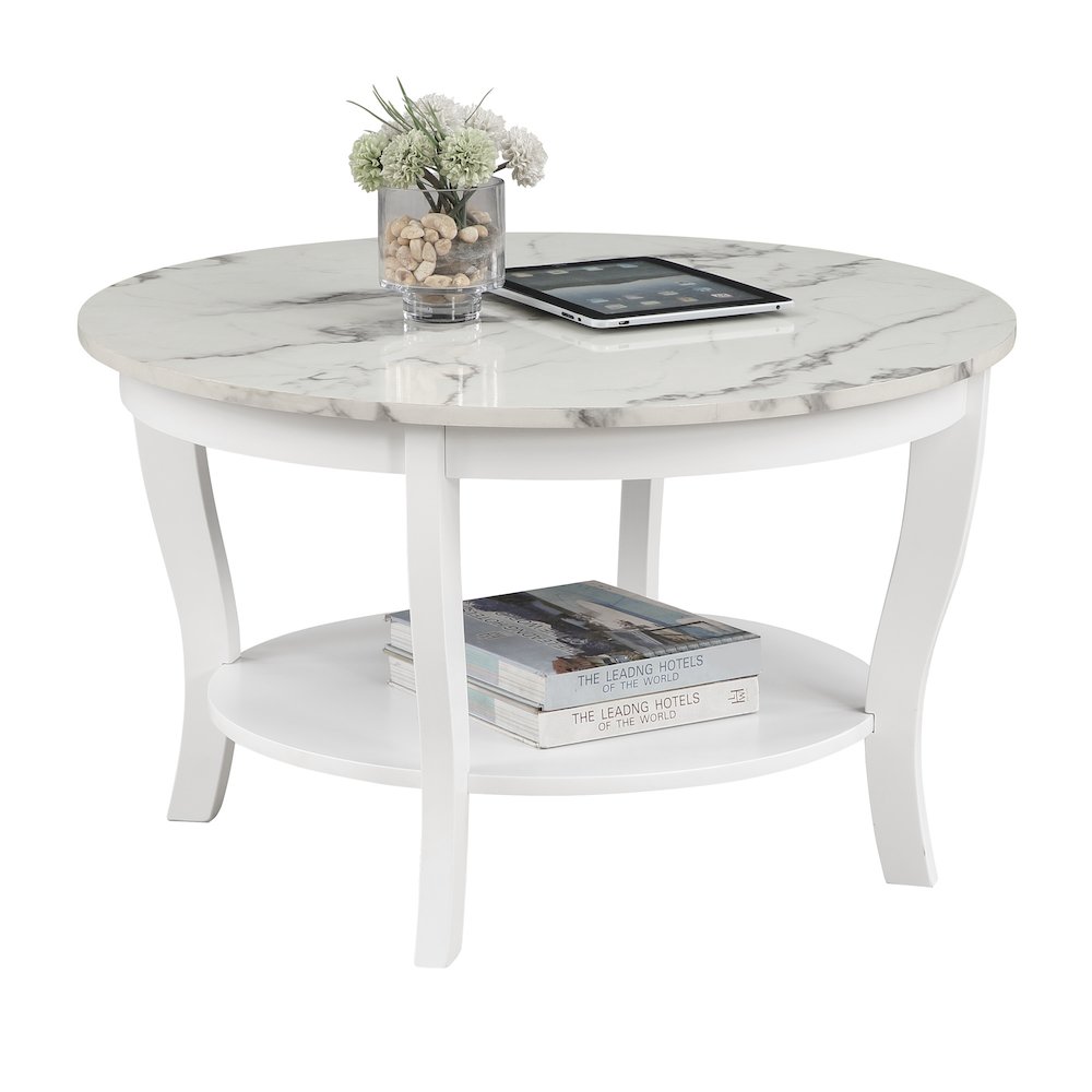American Heritage Round Coffee Table with Shelf