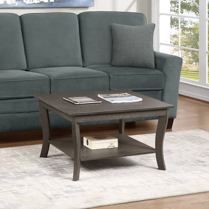 American Heritage Square Coffee Table, Wirebrush Dark Gray
