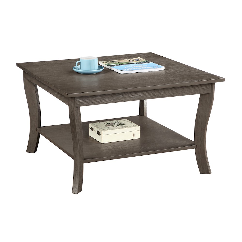 American Heritage Square Coffee Table, Wirebrush Dark Gray