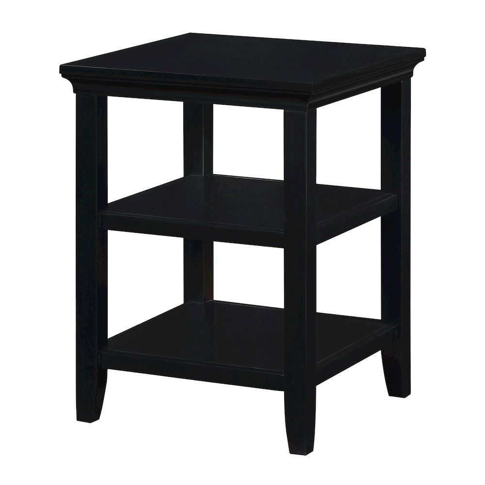 Tribeca End Table with Shelves, Black