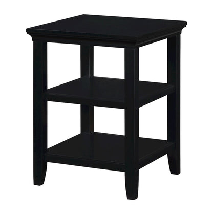 Tribeca End Table with Shelves, Black