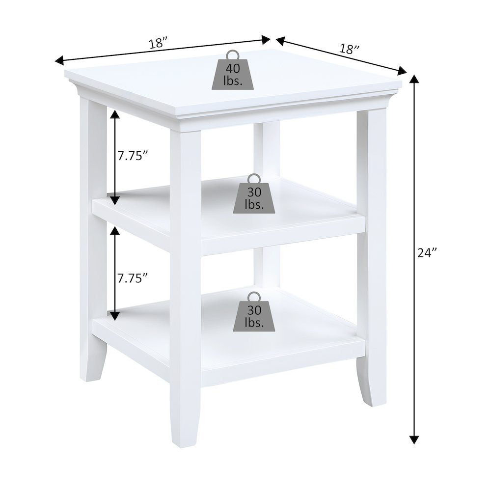 Tribeca End Table with Shelves, Black