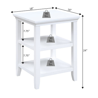 Tribeca End Table with Shelves, Black