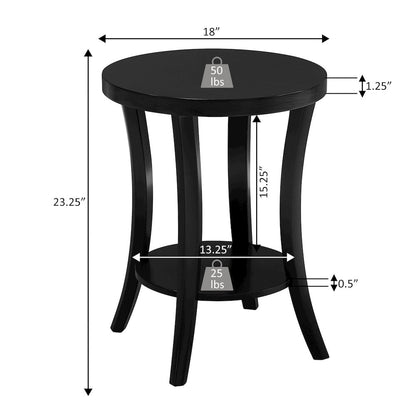 Charleston Round End Table with Shelf