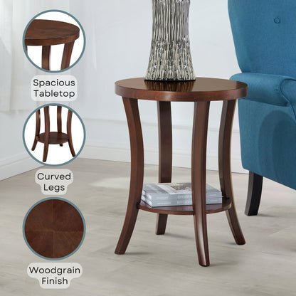 Charleston Round End Table with Shelf