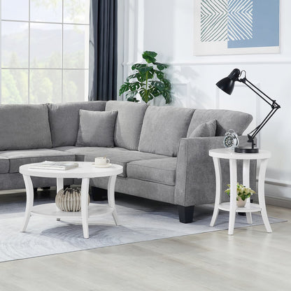 Charleston Round End Table with Shelf