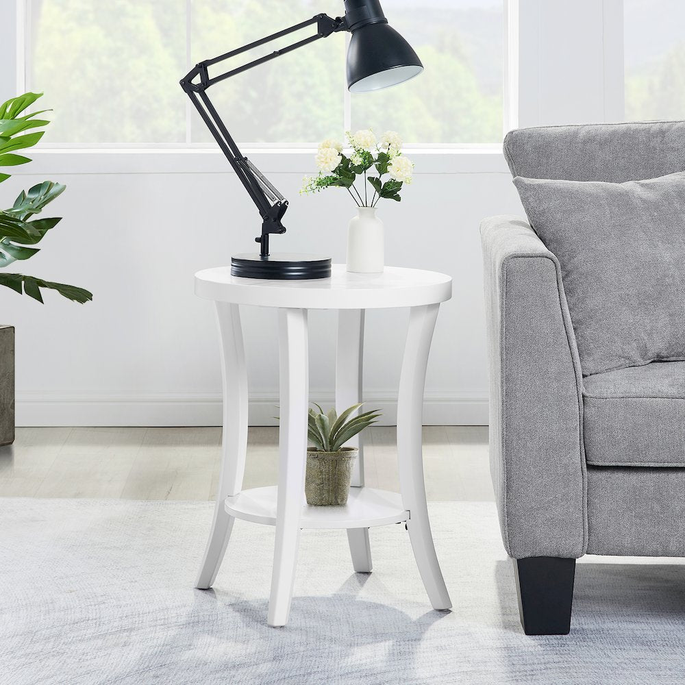 Charleston Round End Table with Shelf