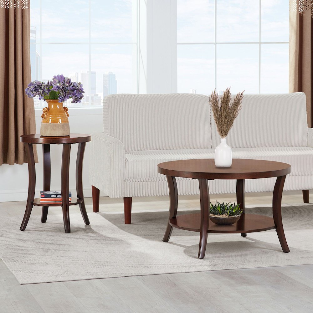 Charleston Round Coffee Table with Shelf