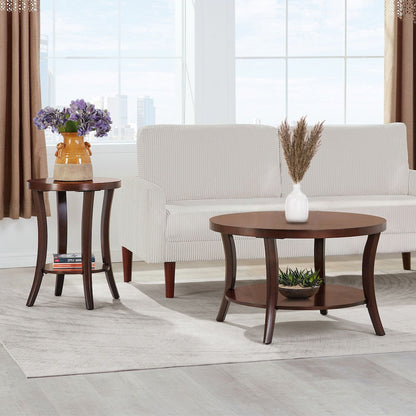 Charleston Round Coffee Table with Shelf